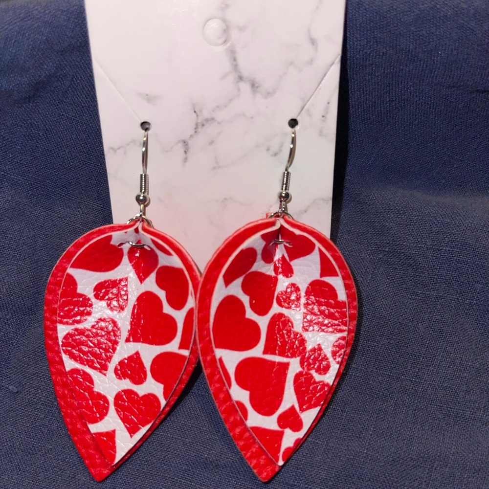 Faux leather earrings